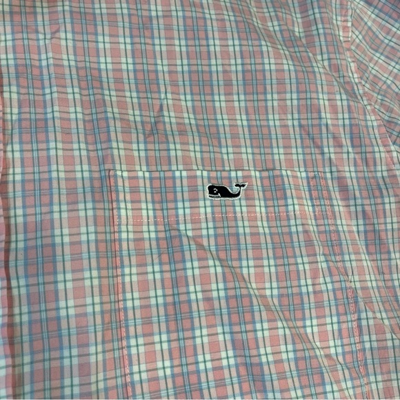 Vineyard Vines Classic Fit Tucker Shirt size XL pink blue plaid button down - Picture 2 of 7
